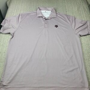 Texas A&M Aggies Shirt Mens 3XL Red Check NCAA Golf Horn Legend Bamboo Polo